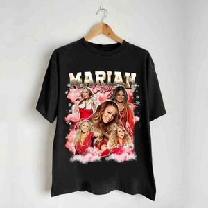 Mariah Carey Black Xmas Holiday Music Fan Graphic T-Shirt